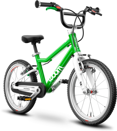 Detský ľahký bicykel WOOM 3 (Zelený, Osvetlenie Woom, ZÁMOK LOKKI: červený, Stojan woom 3)