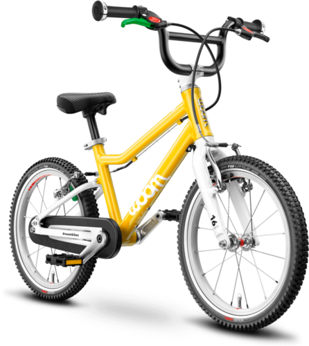 Detský ľahký bicykel WOOM 3 (Žltý, Osvetlenie Woom, ZÁMOK LOKKI: červený, Stojan woom 3)