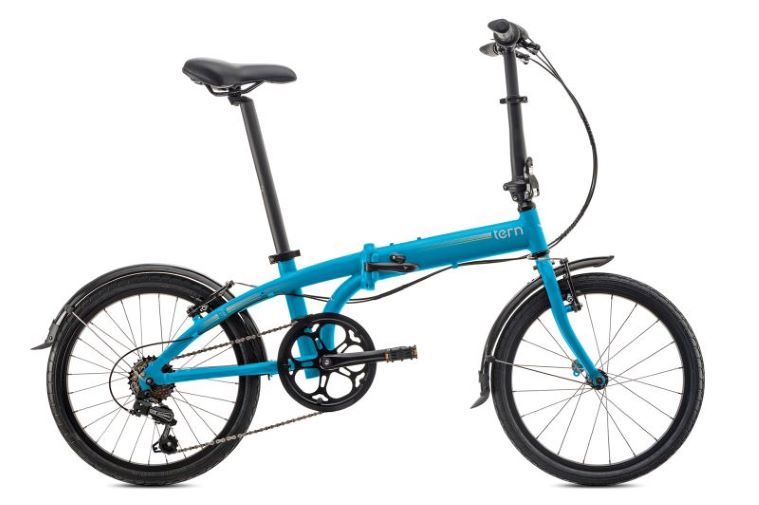 Skladací bicykel TERN Link B7 (FARBA: Modrá/strieborná/mango