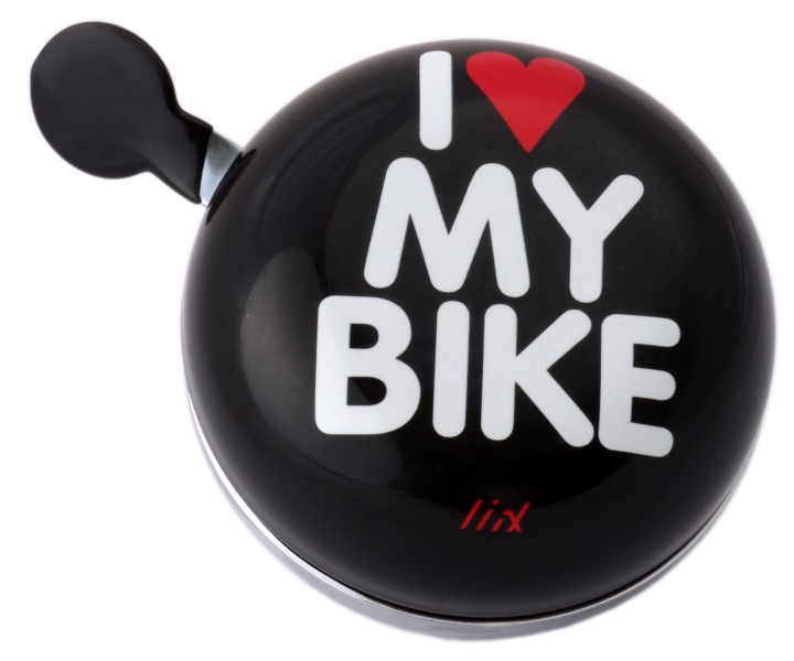 Zvonček Liix Ding Dong I Love My Bike Black