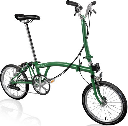 Skladací bicykel Brompton jednofarebný (FARBA: Racing Green; H-TYP; 6 rýchlostný)