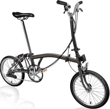 Skladací bicykel Brompton jednofarebný (FARBA: Raw Lacquer; H -TYP; 2 rýchlostný)