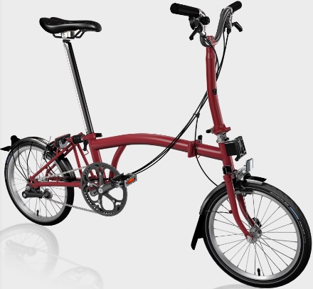 Skladací bicykel Brompton C Line Explore - Black Edition (House Red, riadidlá: M)