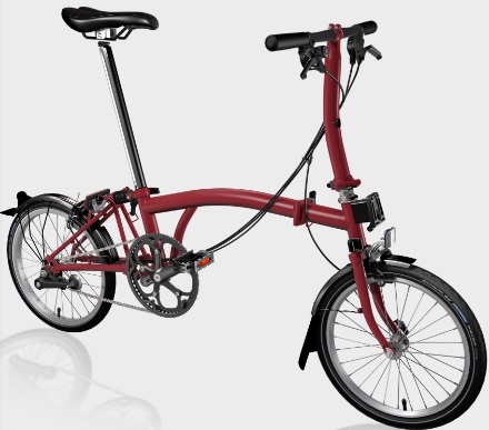 Skladací bicykel Brompton C Line Explore - Black Edition (House Red, riadidlá: S)