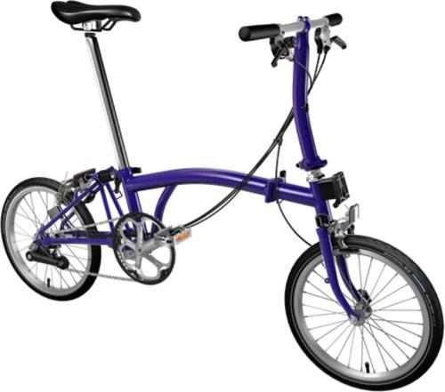 Skladací bicykel Brompton S6 jednofarebný (Fialová metalická)