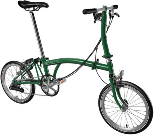 Skladací bicykel Brompton S6 jednofarebný (Zelená závodná)