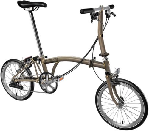 Skladací bicykel Brompton S6 jednofarebný (Raw Lacquer)