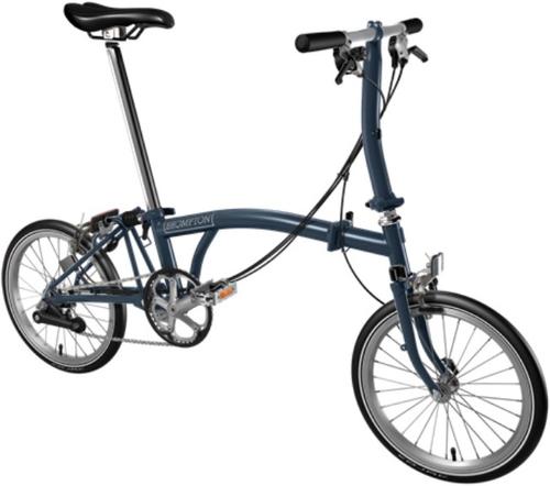 Skladací bicykel Brompton S6 jednofarebný (Modrá oceľová)