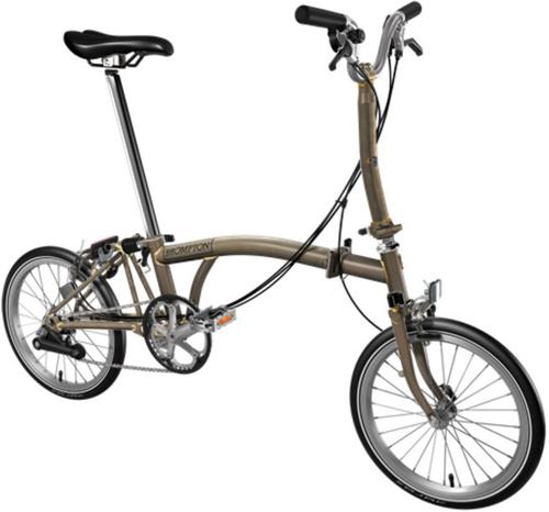 Skladací bicykel Brompton M6 jednofarebný (Raw Lacquer)