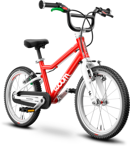 Detský ľahký bicykel WOOM 3 (Červený, Osvetlenie Woom, ZÁMOK LOKKI: červený, Stojan woom 3)