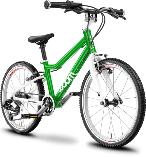 Detský ľahký bicykel WOOM 4 - JUNIOR BALÍČEK (Farba zelená; Stojan Woom, Fľaša GLUG s držiakom, Blatníky, Zvonček Vienna)