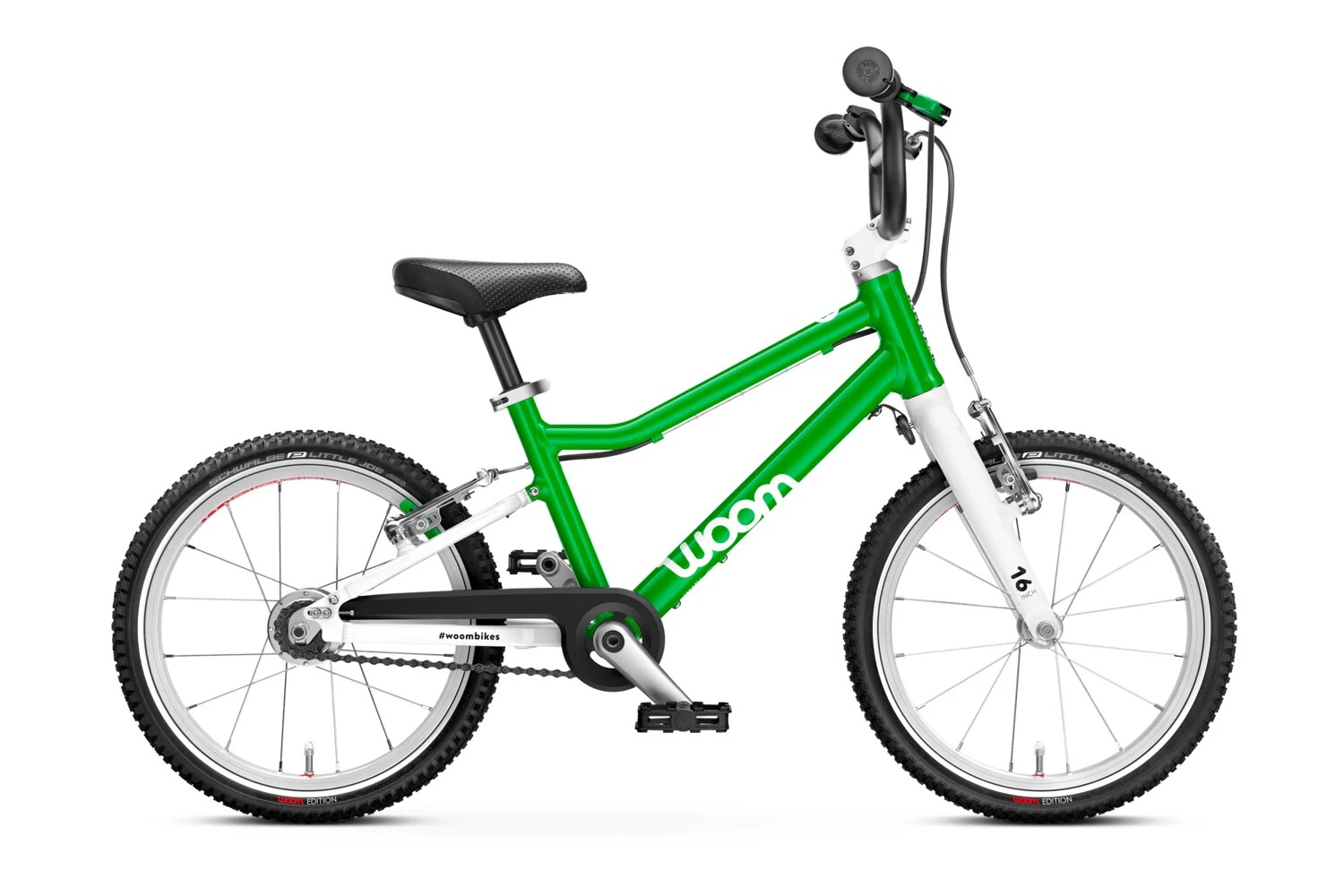 Detský ľahký bicykel 16" WOOM 3 Automagic (Zelená)